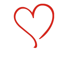 Illustration med ett rött hjärta med vit bakgrund.