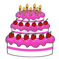 Illustration på rosa tårta.
