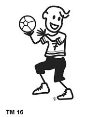Illustration på pojke som håller en handboll.