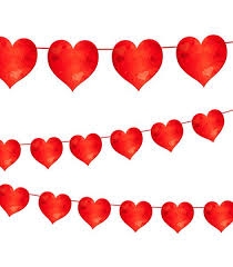 Illustration med röda hjärtan och vit bakgrund.