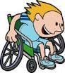 Illustration på en pojke i en rullstol.